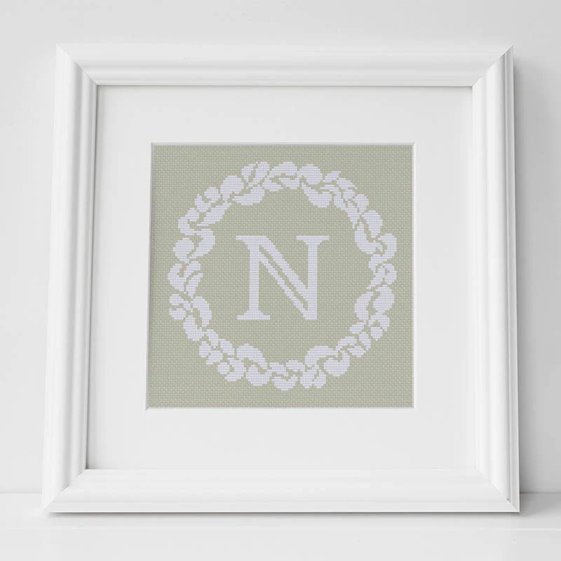 Grace Wreath Monogram - Cross Stitch Kit or Pattern - Image 16