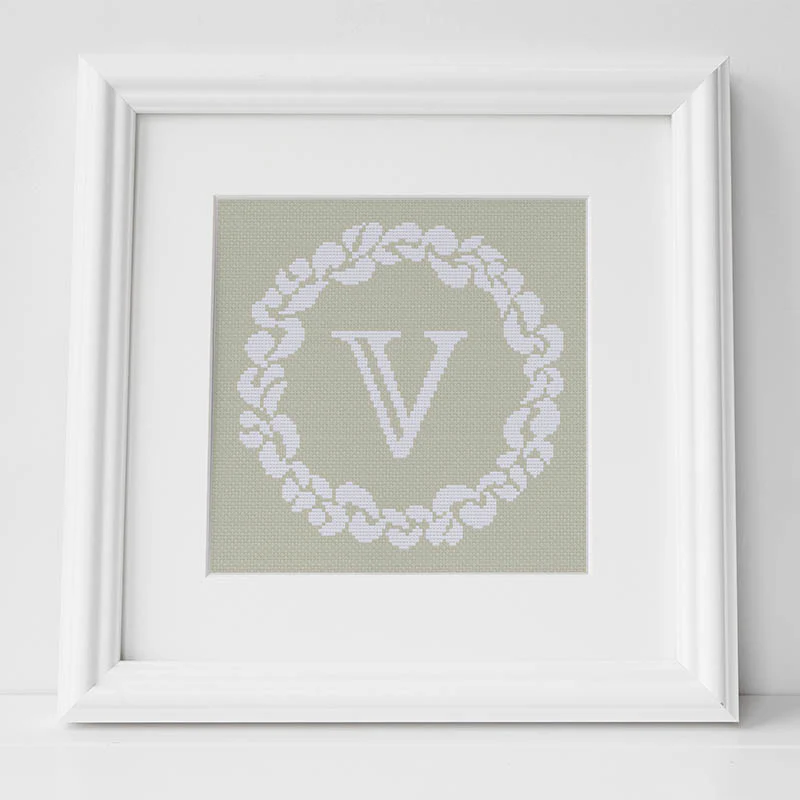 Grace Wreath Monogram - Cross Stitch Kit or Pattern - Image 23